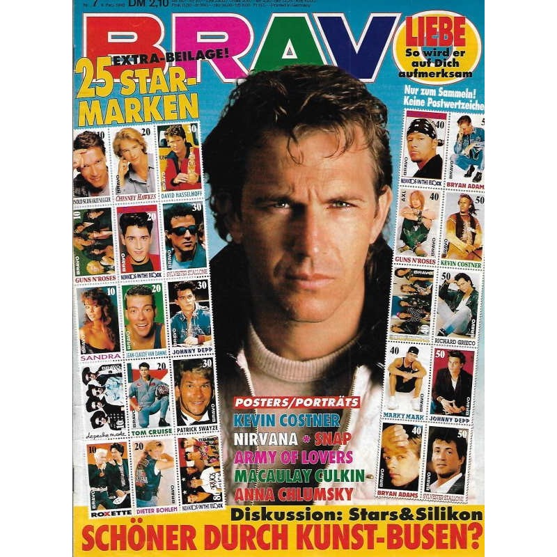 BRAVO Nr.7 / 6 Februar 1992 - Kevin Costner