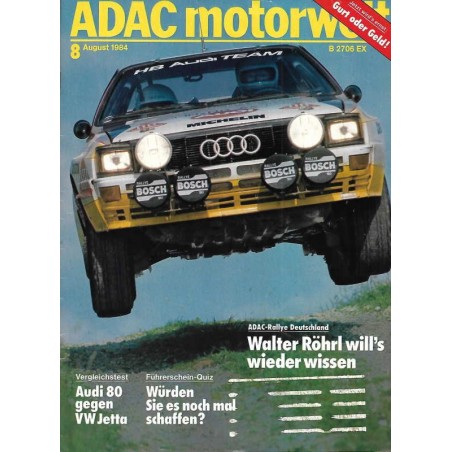 ADAC Motorwelt Heft.8 / August 1984 - Rallye Deutschland