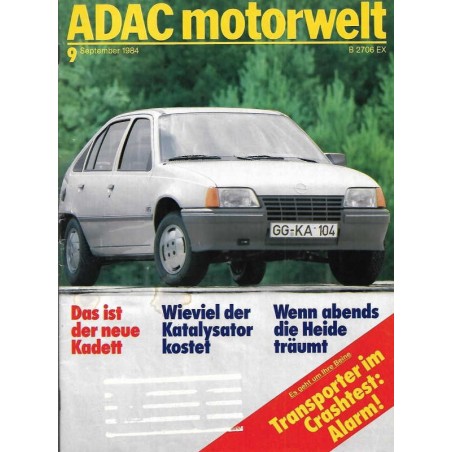 ADAC Motorwelt Heft.9 / September 1984 - Das ist der neue Kadett