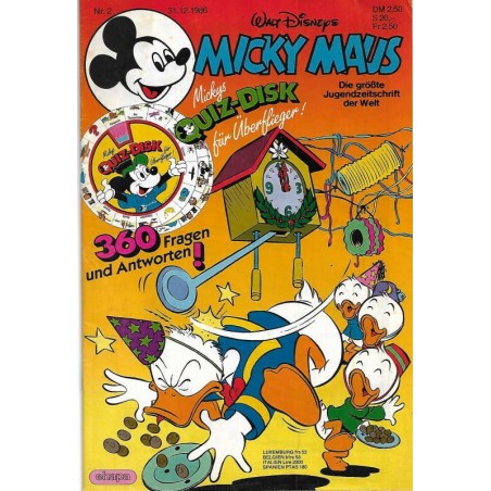 Micky Maus Nr. 2 / 31 Dezember 1986 - Quiz Disk