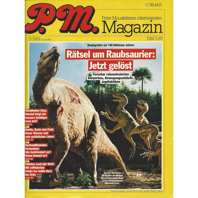 P.M. Ausgabe Juli 7/1989 - Rätsel um Raubsaurier