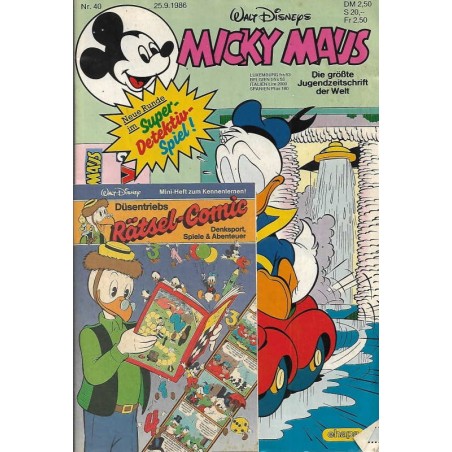 Micky Maus Nr. 40 / 25 September 1986 - Rätsel Comic