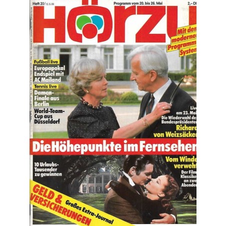 HÖRZU 20 / 20 bis 26 Mai 1989 - Die Höhepunkte im Fernsehen