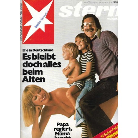 stern Heft Nr.33 / 5 August 1976 - Ehe in Deutschland
