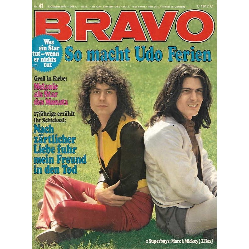 BRAVO Nr.41 / 4 Oktober 1971 - Marc und Mickey von T. Rex