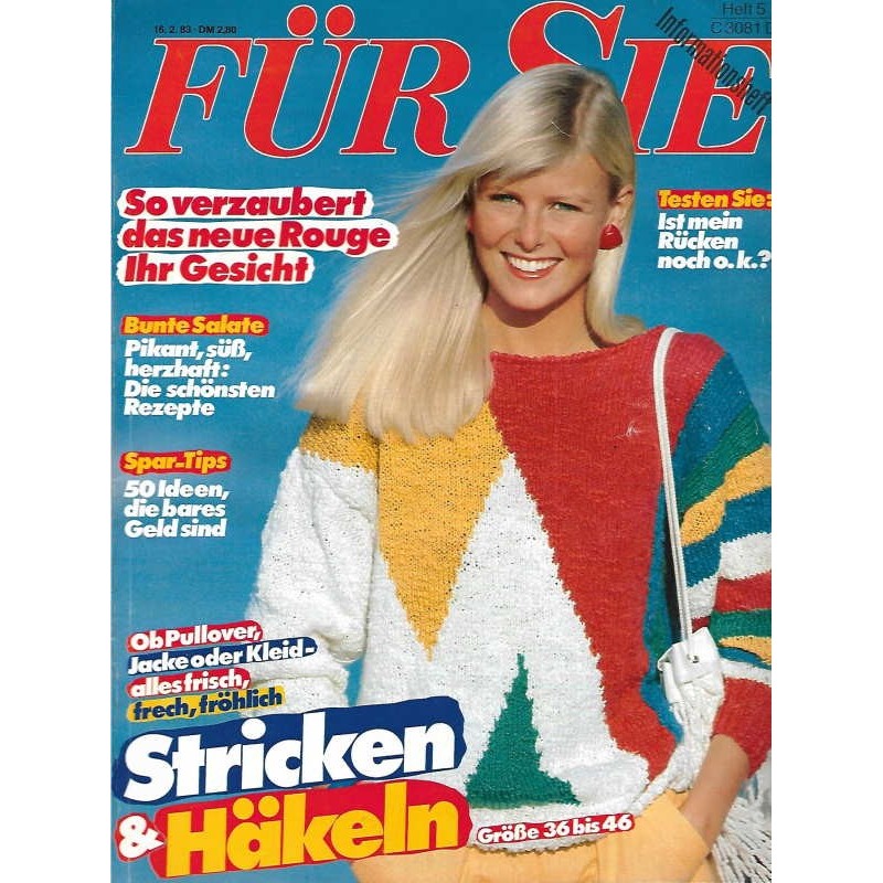 Für Sie Heft 5 / 16 Februar 1983 - Stricken und Häkeln