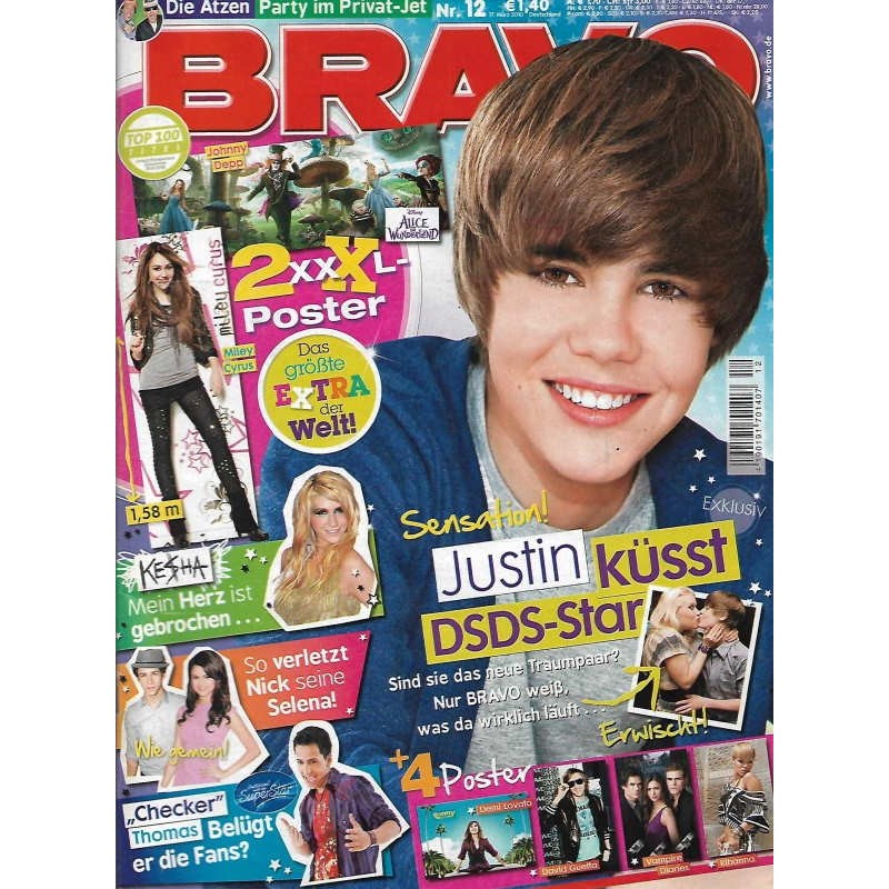BRAVO Nr.12 / 17 März 2010 - Justin Bieber küsst