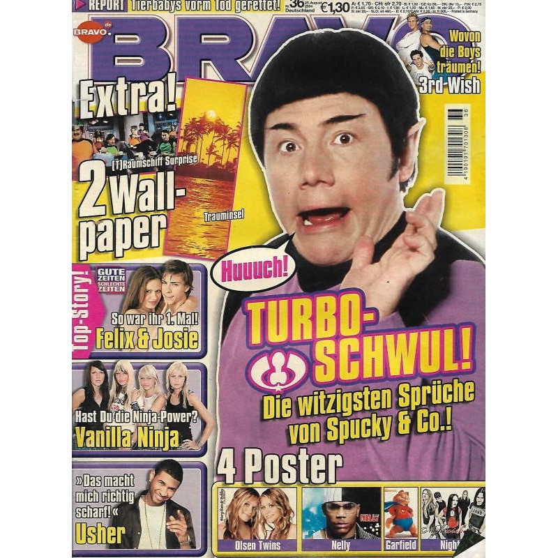 BRAVO Nr.36 / 25 August 2004 - Turbo Schwul!