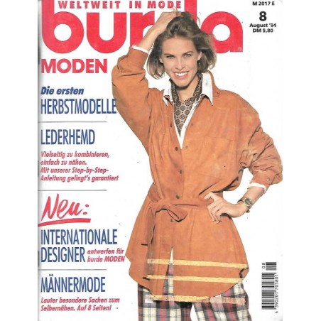 burda Moden 8/August 1994 - Lederhemd