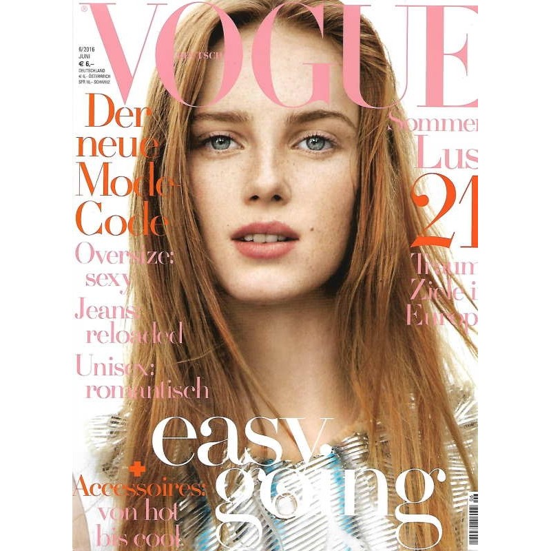 Vogue 6juni 2016 Rianne Van Rompaey Easy Going Zeitschrift
