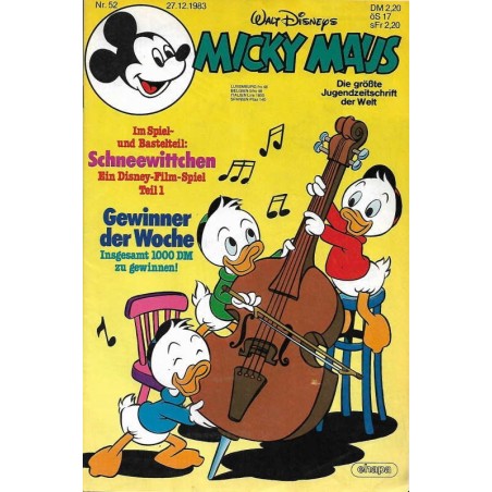 Micky Maus Nr. 52 / 27 Dezember 1983 - Schneewitchen