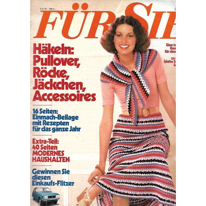 Für Sie Heft 10 / 2 Mai 1975 - Häkeln: Röcke, Pullover...