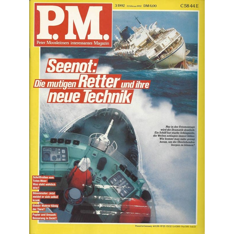 P.M. Ausgabe März 3/1992 - Seenot