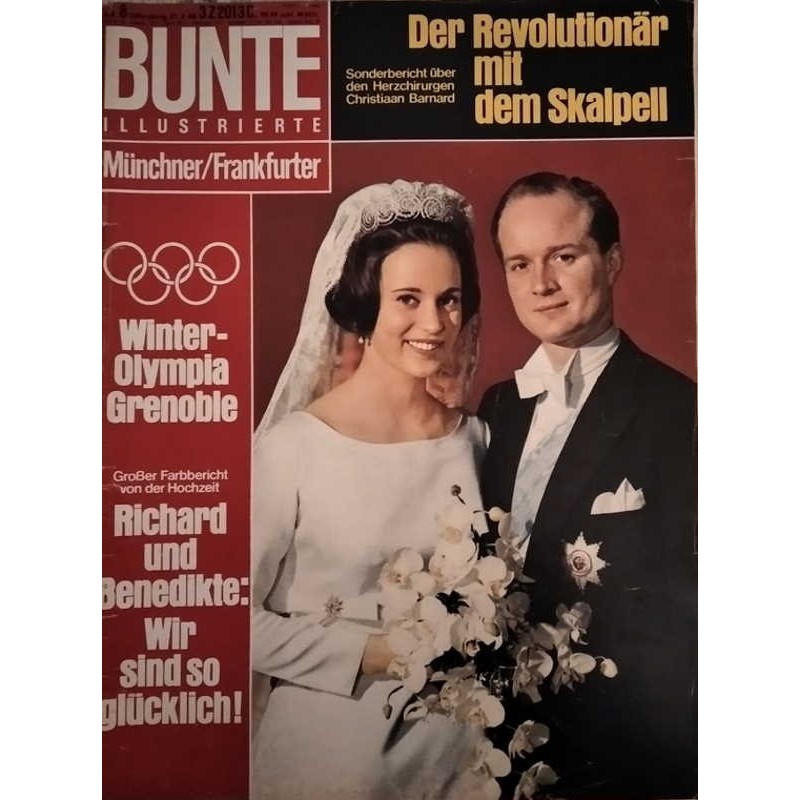 Bunte Illustrierte Nr.8 / 21 Febr. 1968 - Richard und Benedikte