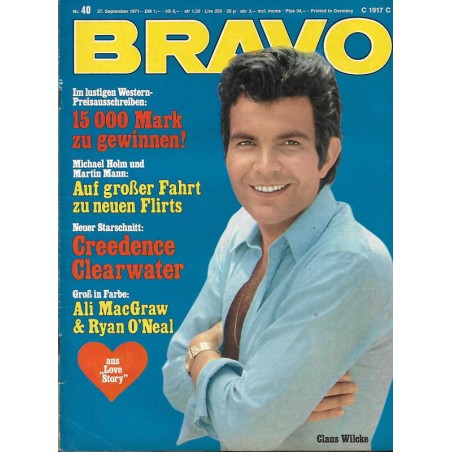 BRAVO Nr.40 / 27 September 1971 - Claus Wilcke