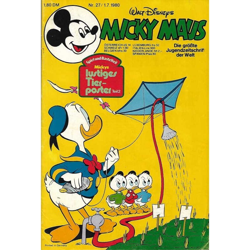 Micky Maus Nr.27 / 1 Juli 1980 - Lustiges Tierposter