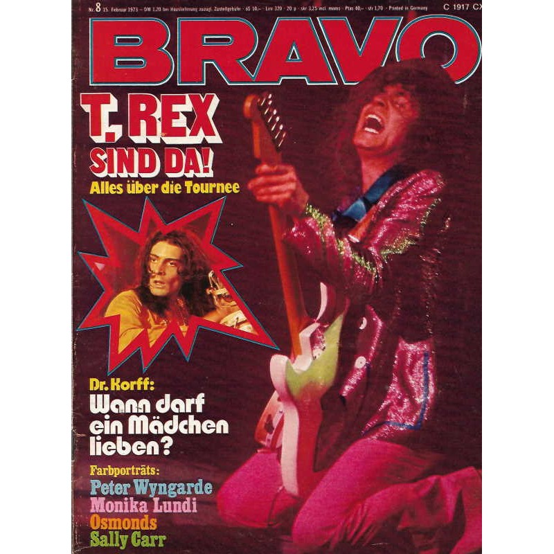 BRAVO Nr.8 / 15 Februar 1973 - T. Rex sind da!