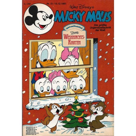 Micky Maus Nr.51 / 15 Dezember 1981 - Weihnachts Karten
