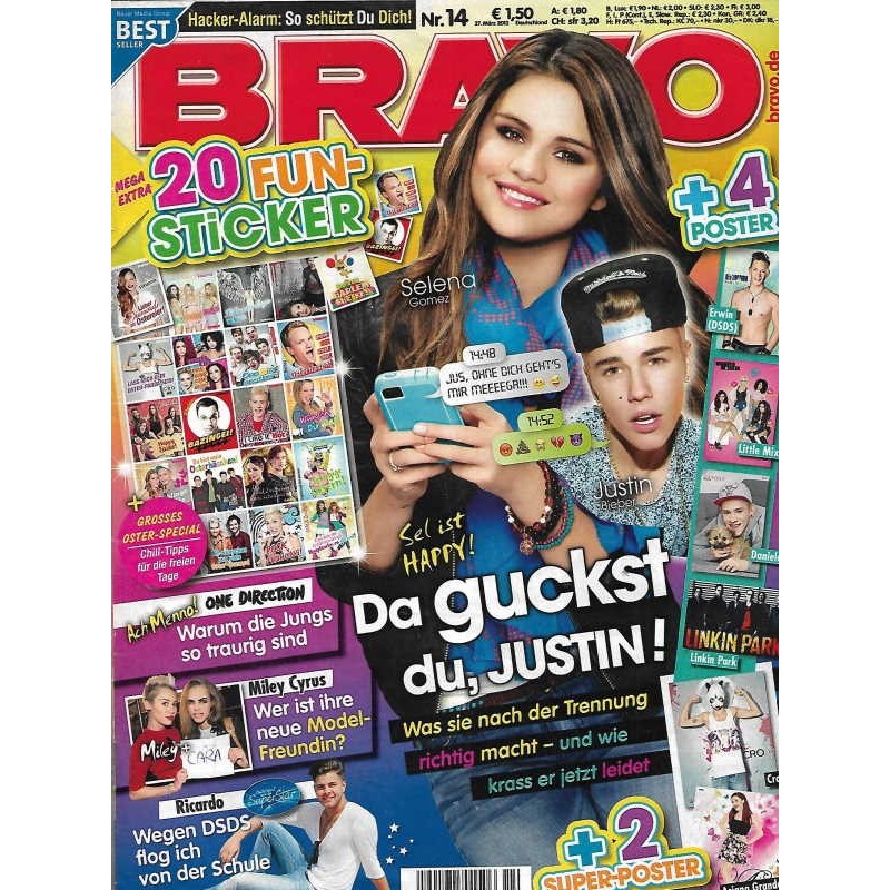BRAVO Nr.14 / 27 März 2013 - Selena Gomez, da guckst du Justin!