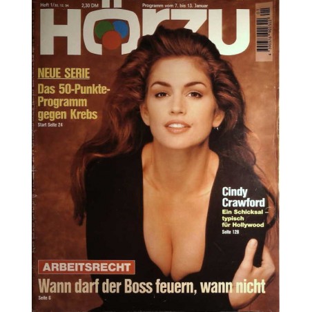 HÖRZU 1 / 7 bis 13 Januar 1994 - Cindy Crawford