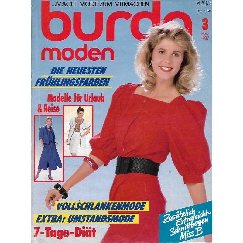 burda Moden 3/März 1987 - Die neuesten Frühlingsfarben