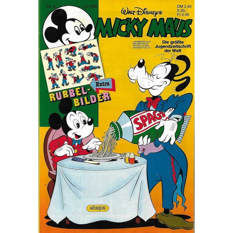 Micky Maus Nr.6 / 1 Februar 1986 - Rubbel Bilder