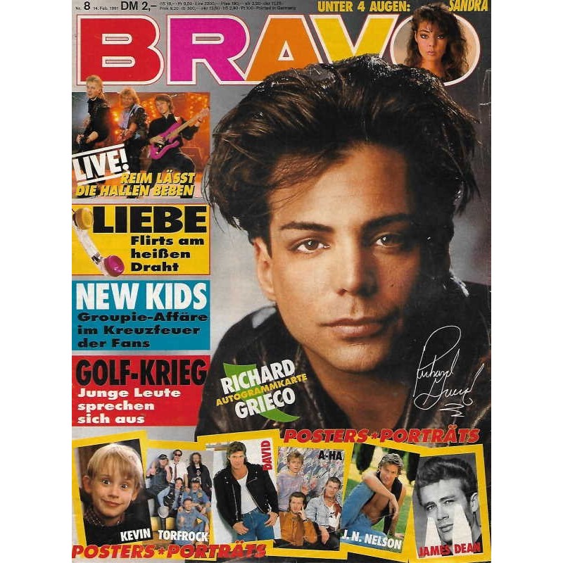 BRAVO Nr.8 / 14 Februar 1991 - Richard Grieco