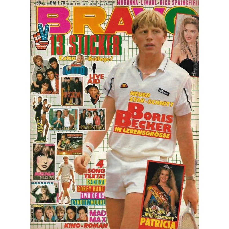 BRAVO Nr.39 / 19 September 1985 - Boris Becker