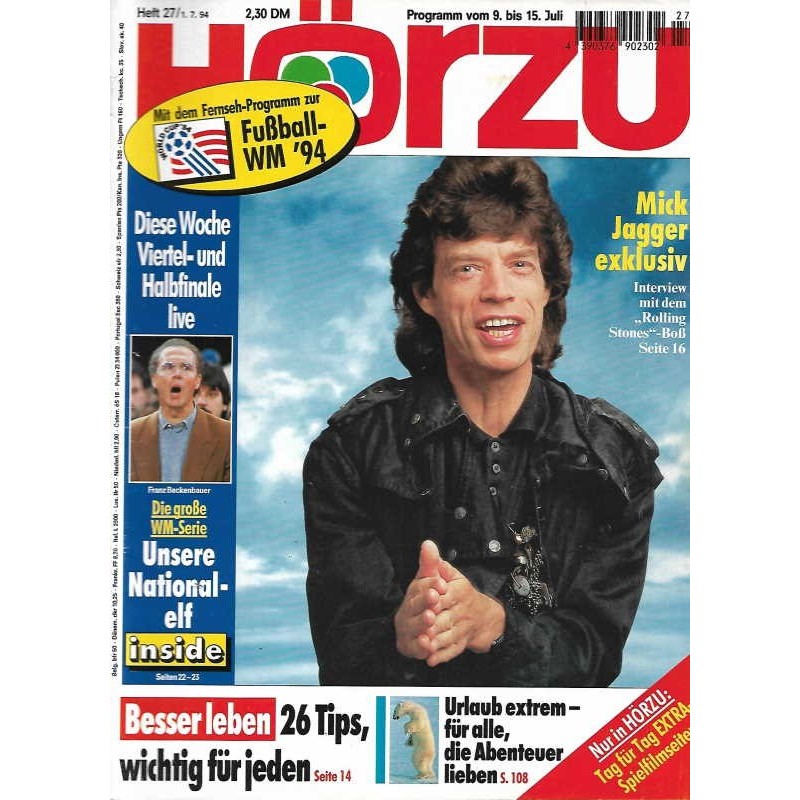 HÖRZU 27 / 9 bis 15 Juli 1994 - Mick Jagger exklusiv