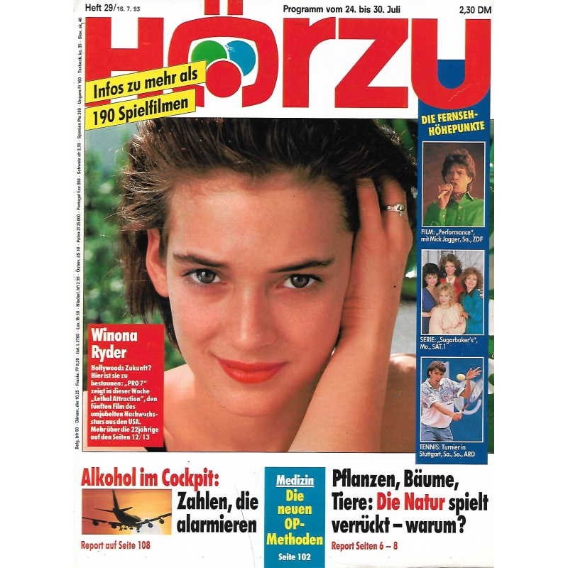 HÖRZU 29 / 24 bis 30 Juli 1993 - Winona Ryder