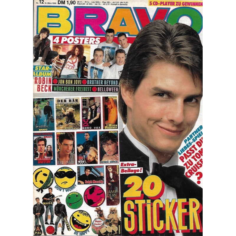BRAVO Nr.12 / 16 März 1989 - Passt Du zu Tom Cruise?