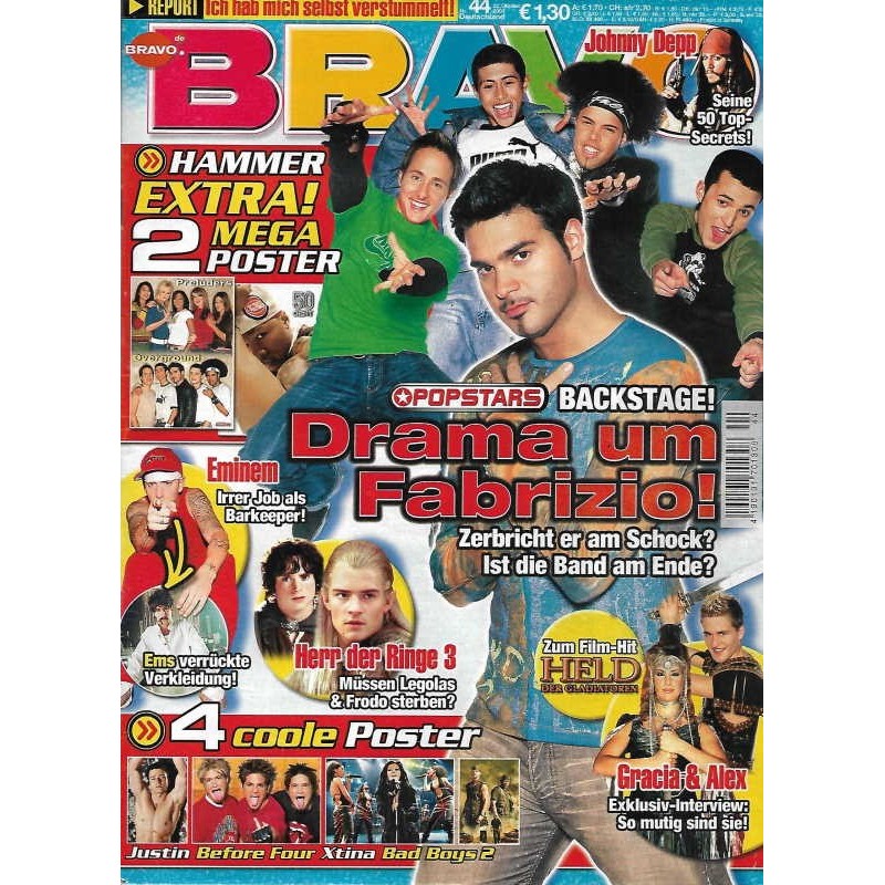BRAVO Nr.44 / 22 Oktober 2003 - Drama um Fabrizio!