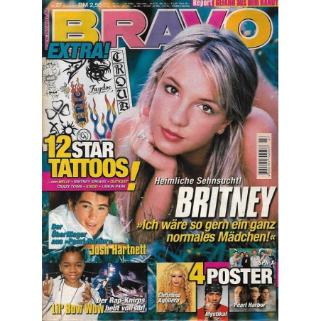 BRAVO Nr.27 / 27 Juni 2001 - Heimliche Sehnsucht! Britney