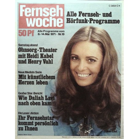 Fernsehwoche Nr. 19 / 8 bis 14 Mai 1971 - Daliah Lavi