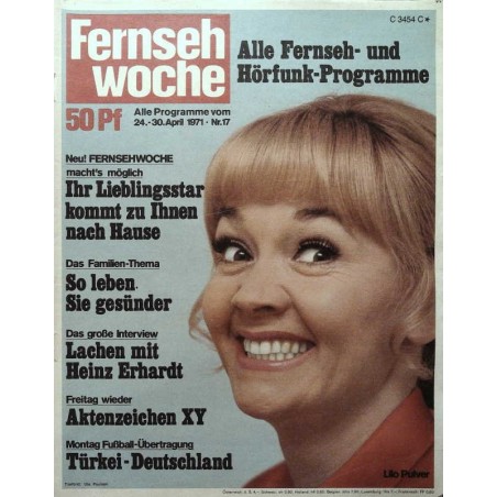 Fernsehwoche Nr. 17 / 24 bis 30 April 1971 - Lilo Pulver