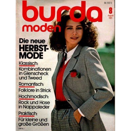 burda Moden 8/August 1981 - Die neue Herbstmode