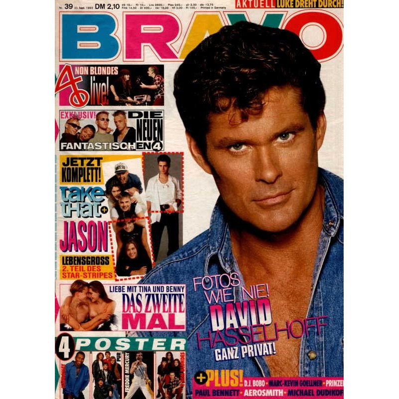 BRAVO Nr.39 / 23 September 1993 - David Hasselhoff