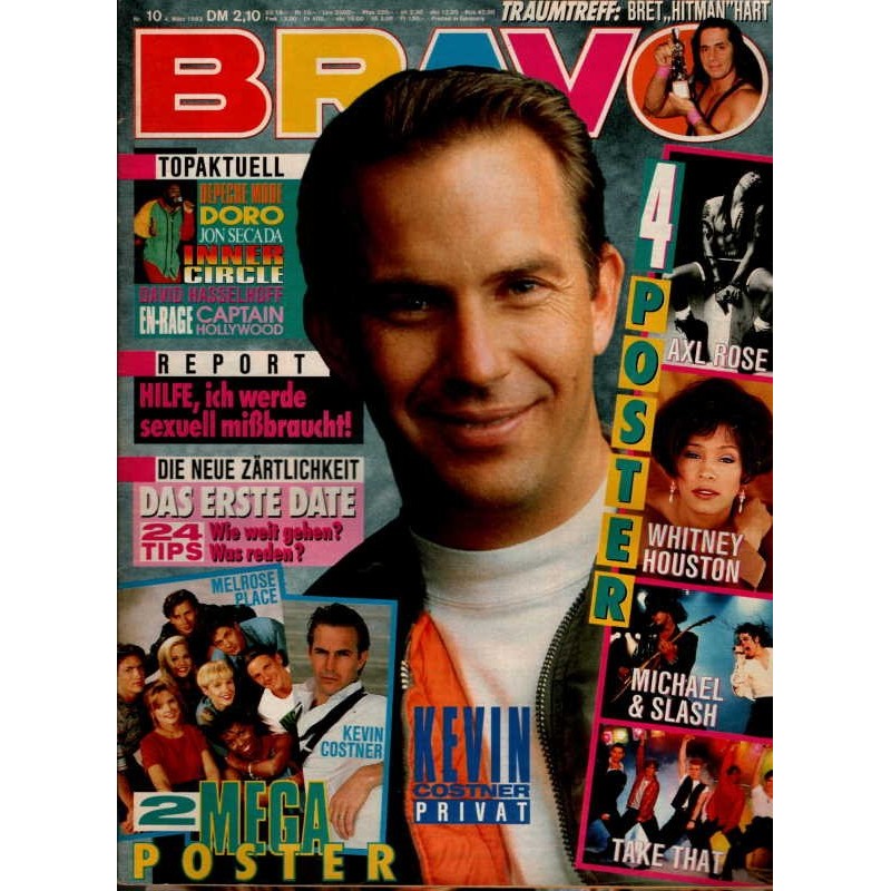 BRAVO Nr.10 / 4 März 1993 - Kevin Costner privat