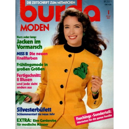 burda Moden 1/Januar 1989 - Jacken im Vormarsch