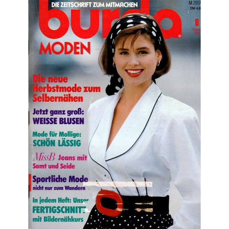 burda Moden 8/August 1989 - Weisse Blusen