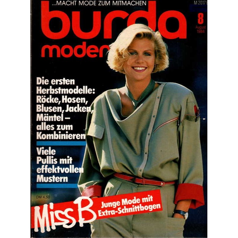 burda Moden 8/August 1984 - Die ersten Herbstmodelle