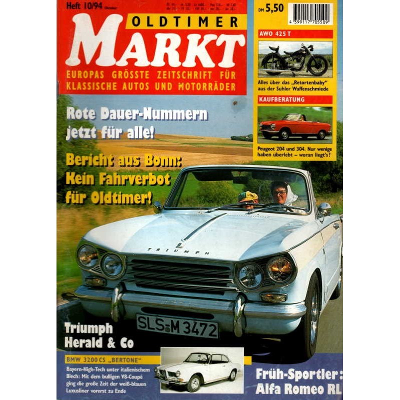 Oldtimer Markt Heft 10/Oktober 1994 - Triumph Herald & Co