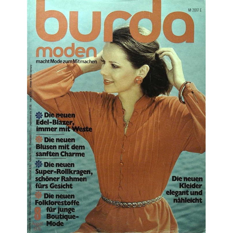 burda Moden 8/August 1976 - Kleider elegant & nähleicht