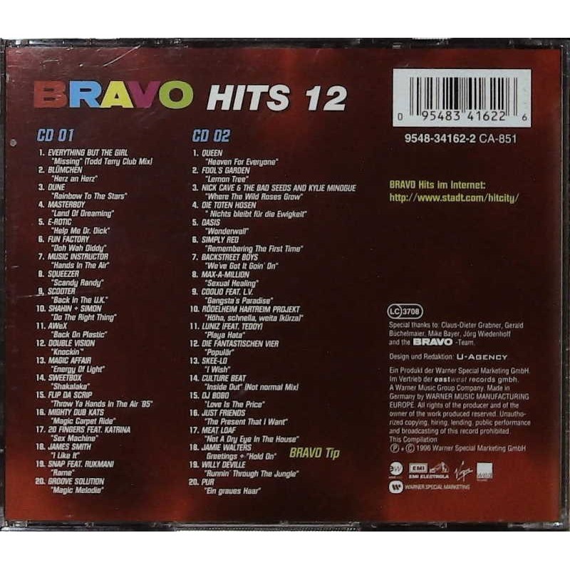 Bravo Hits 12 / 2 CDs - Coolio, Oasis, Fools Garten... Musik