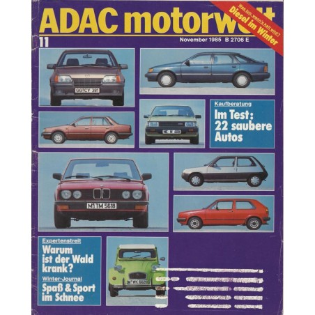 ADAC Motorwelt Heft.11 / November 1985 - Im Test: 22 saubere Autos