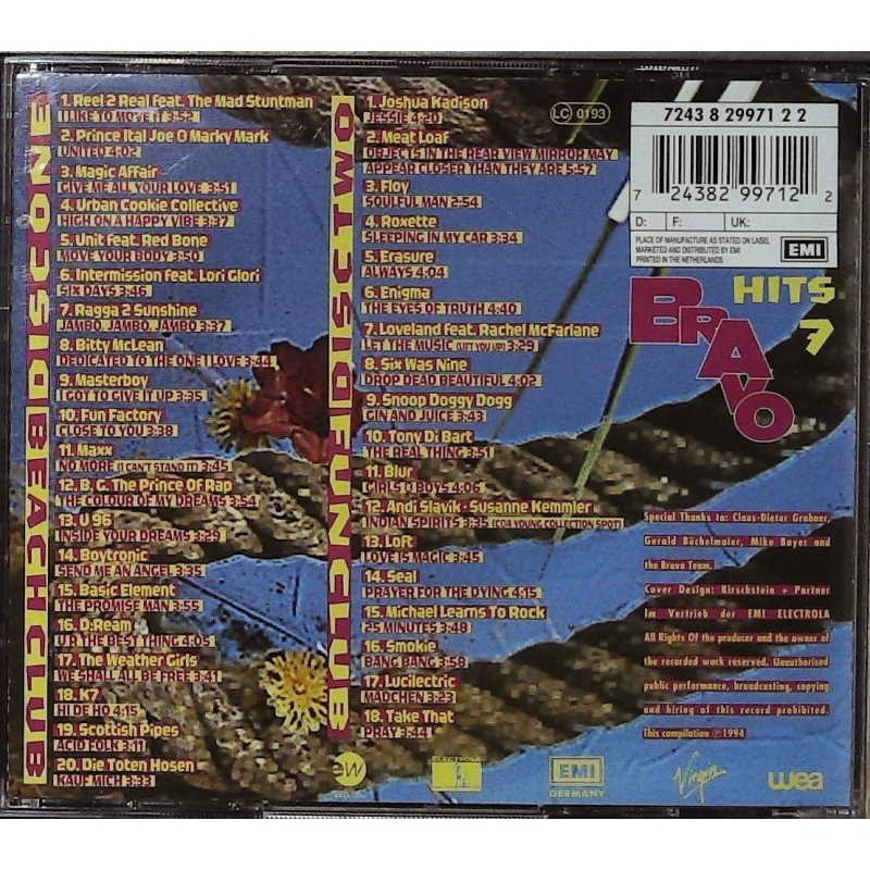 Bravo Hits 7 / 2 CDs Reel 2 Real, Magic Affair, Erasure... Musik
