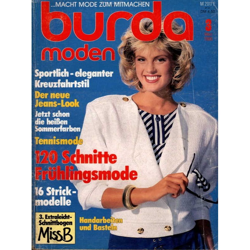 Magazine Burda Moden Style Sport Garde Robe Vacances - Édition De Mars 1985, Occasion