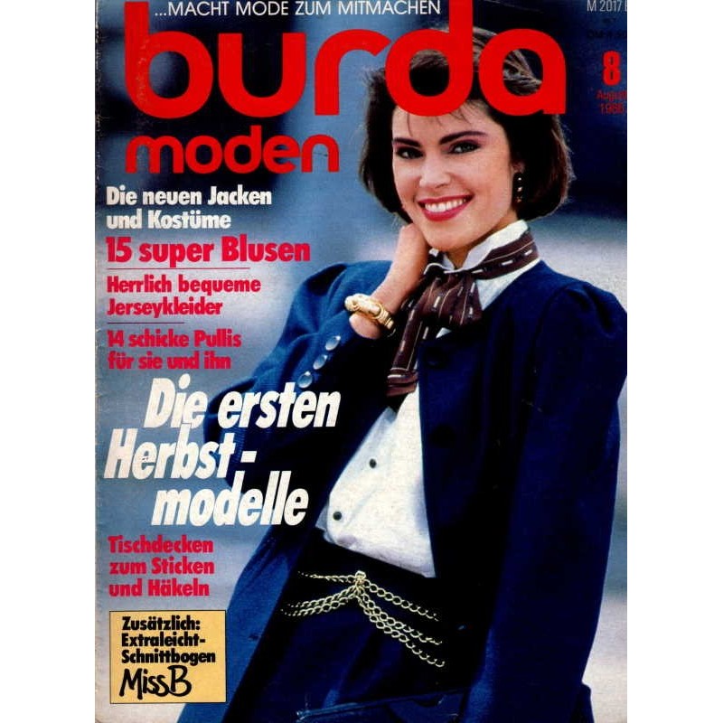 burda Moden 8/August 1986 - Die neuen Jacken