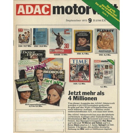 ADAC Motorwelt Heft.9 / September 1975 - Jetzt mehr als 4 Millionen
