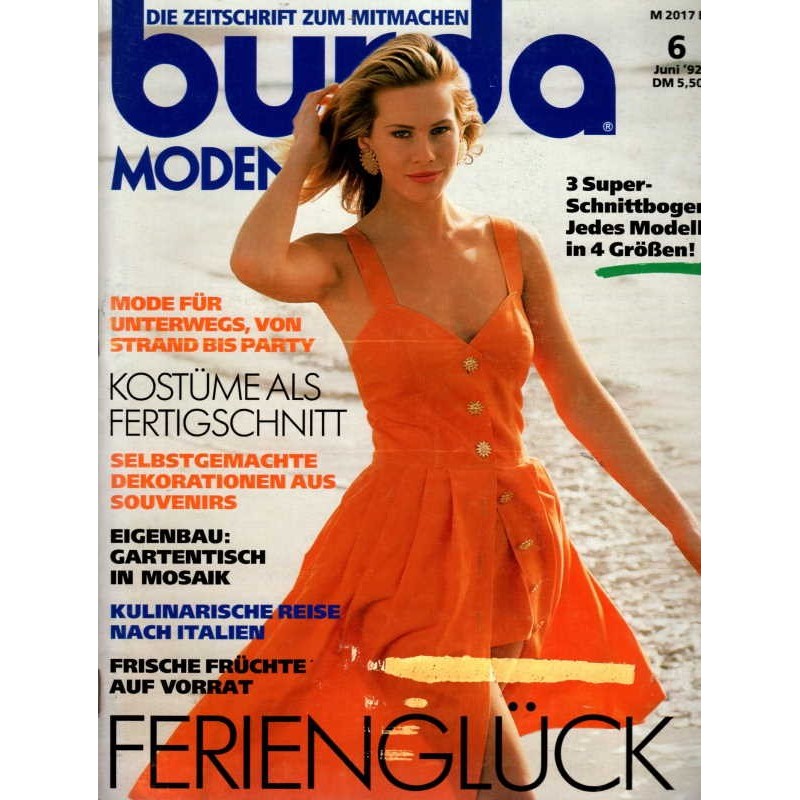 burda Moden 6/Juni 1992 - Mode für unterwegs